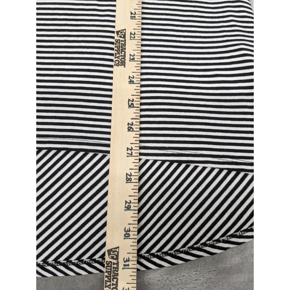Chico's Striped Knit Top Size 3 XL Black White 3/4 Sleeve High-Low Hem - Picture 6 of 12